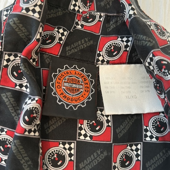 Harley Davidson 100% Silk Button Down Shirt - Picture 4 of 5